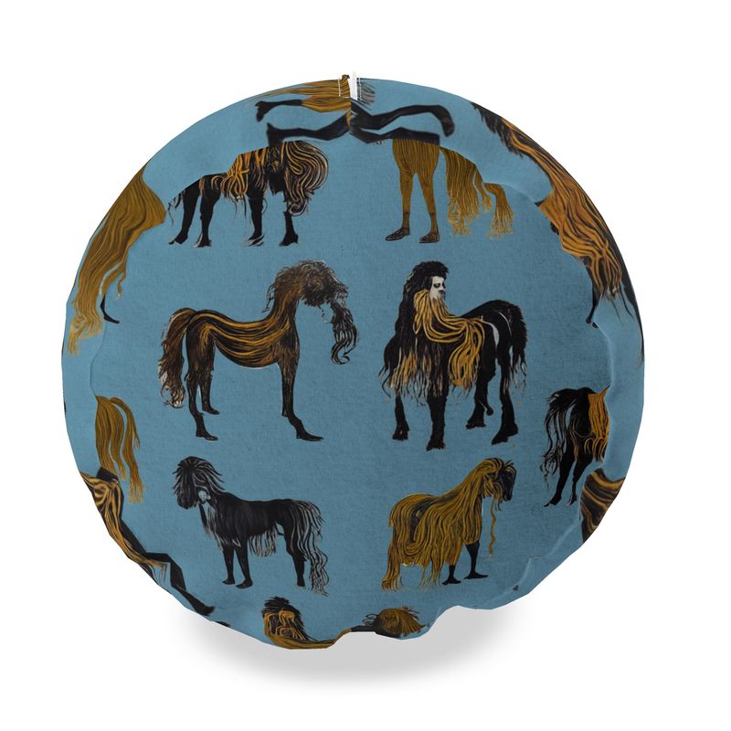 Big Bolster Cushion in Hairy  Horses Air Force Blu