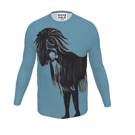 Mens T-shirt LS 3 in hairy horse air force blue