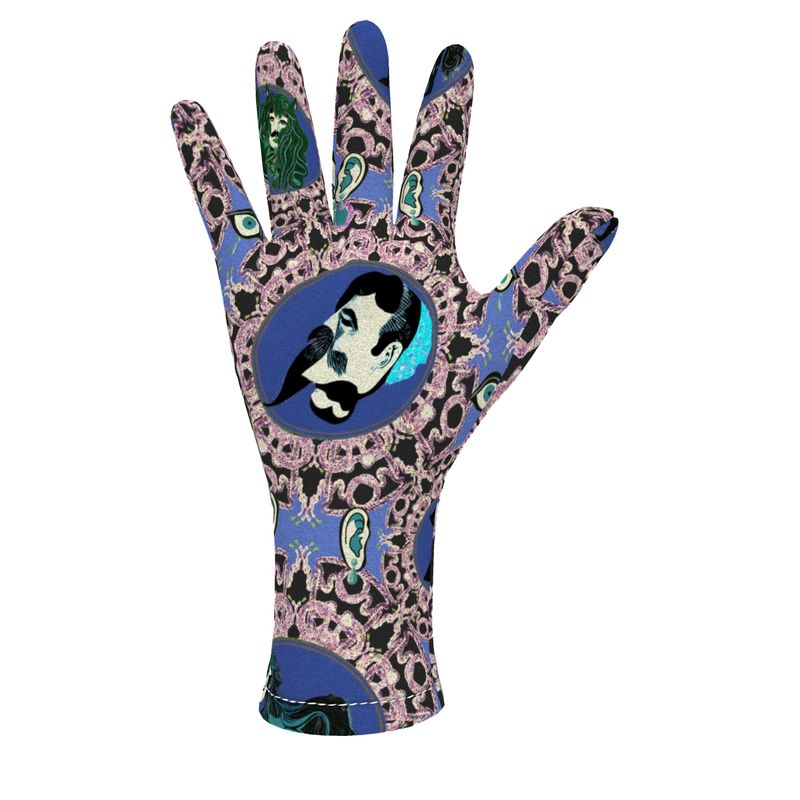 Fleece Gloves in creatures violet