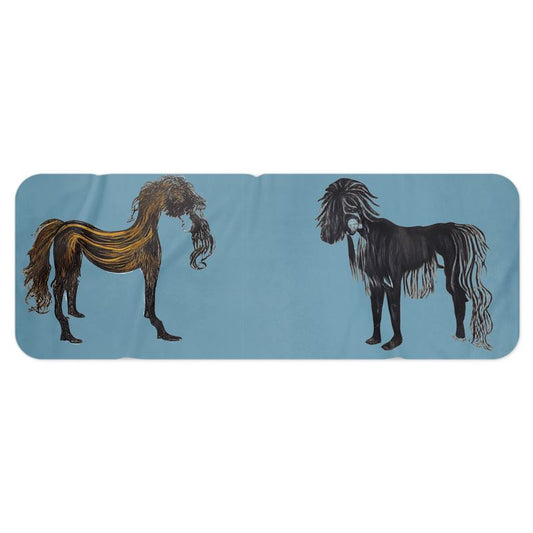 Blanket Scarf in hairy horses 2 air force blu