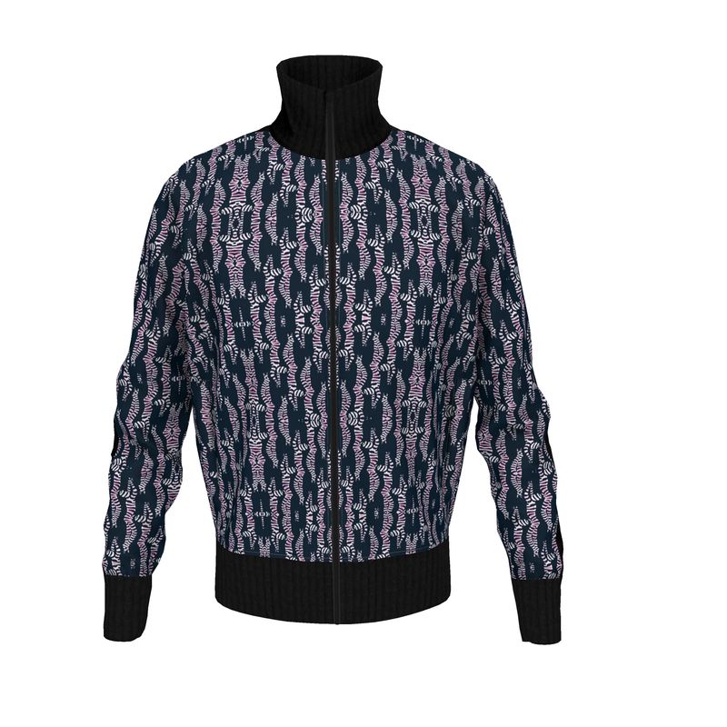 Tracksuit Jacket in Divers Collide Teal Navy and  Blush