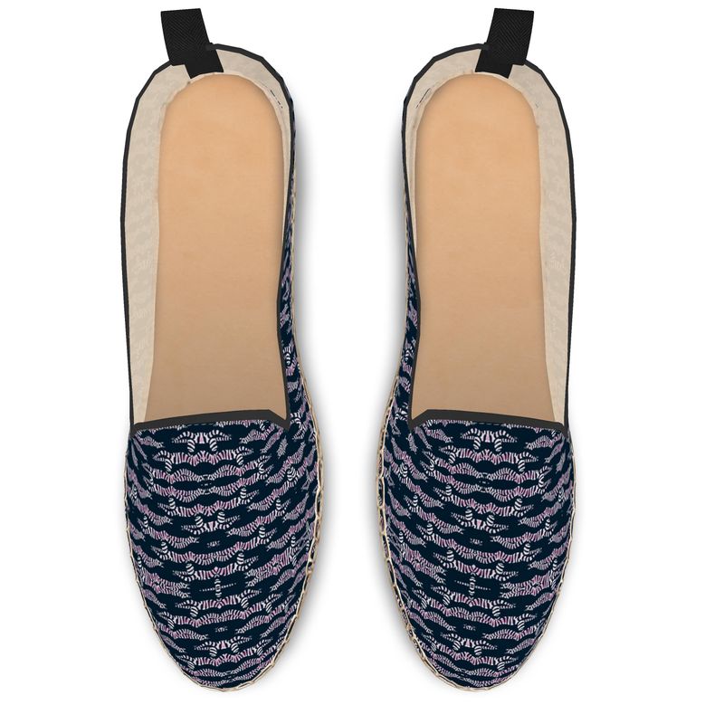 Loafer Espadrilles in divers colide navy teal and blush