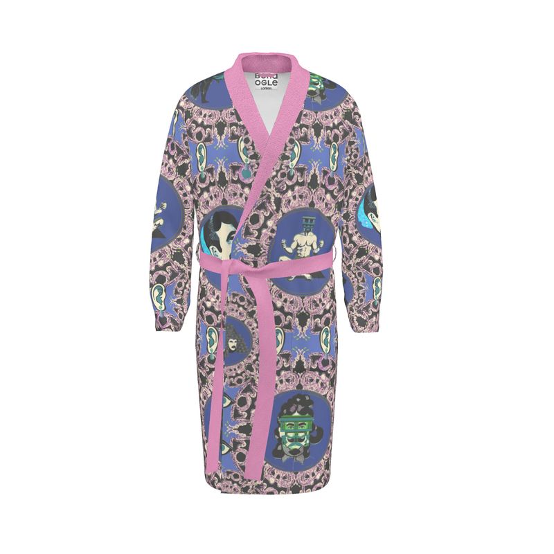 Dressing Gown in creatures, violet