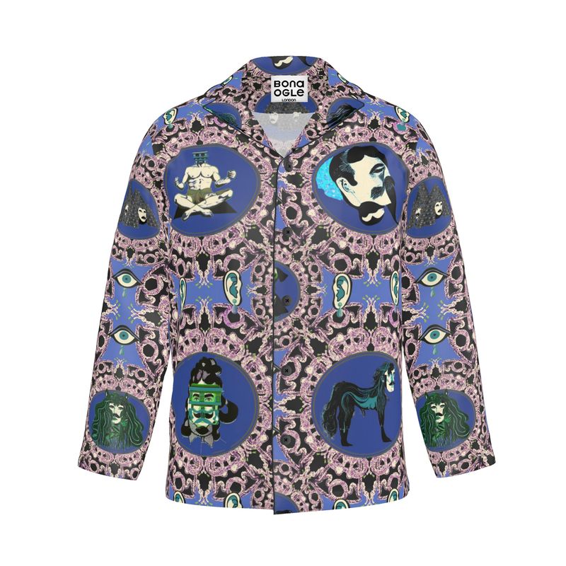 Luxury Pyjama Shirt in creatures violet