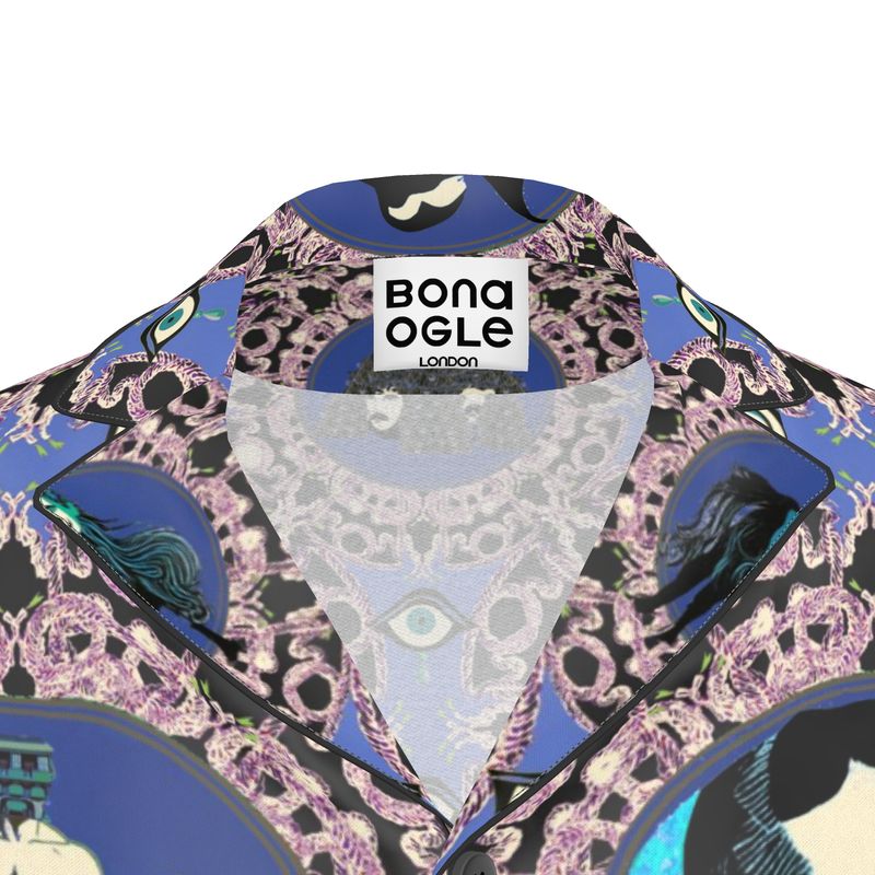 Luxury Pyjama Shirt in creatures violet