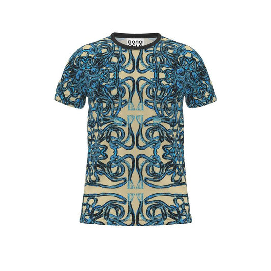 All Over Print T Shirt in electric teal