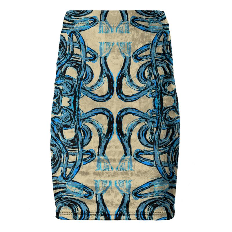 Pencil Skirt in electric blue green