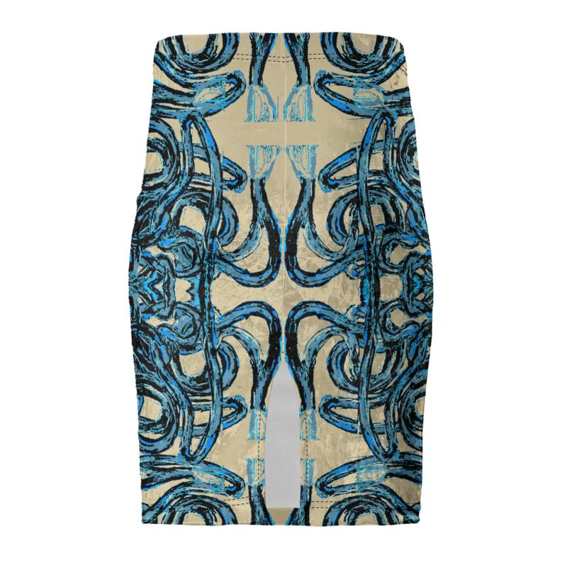 Pencil Skirt in electric blue green