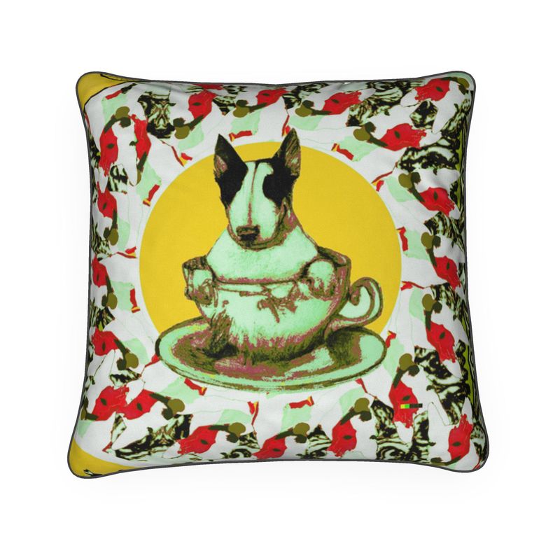 Cushions in mad dogs teacup bull terrier yellow