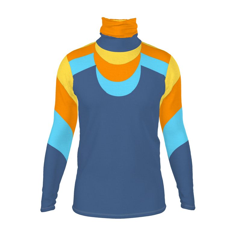 Slim Fit Roll Neck in 3D vivid sky