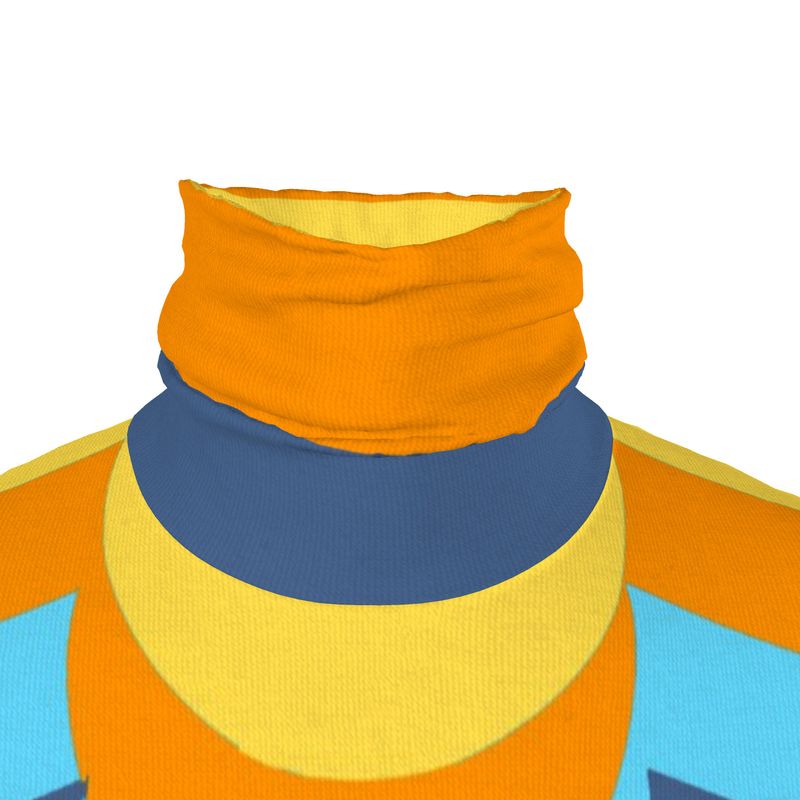Slim Fit Roll Neck in 3D vivid sky
