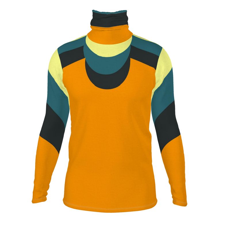 Slim Fit Roll Neck in 3D orange