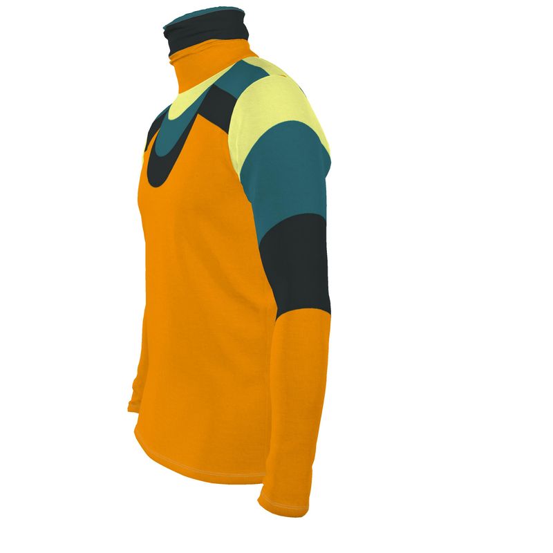 Slim Fit Roll Neck in 3D orange