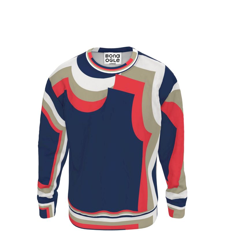 Sweatshirt in 3D wonky sports blue