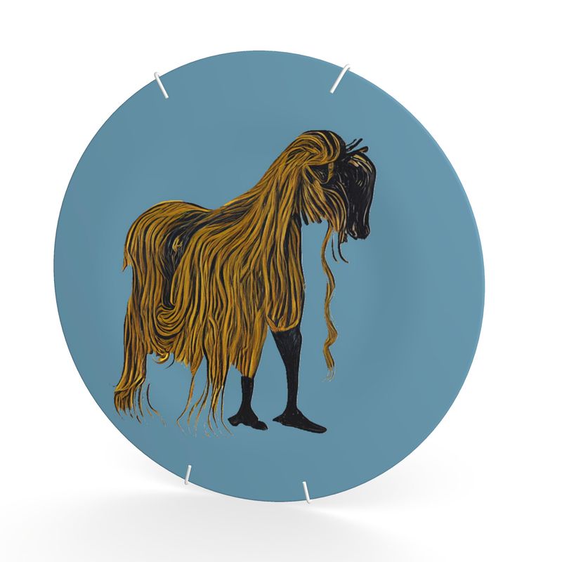 Decorative Plate in hairy horse 3 air force blu