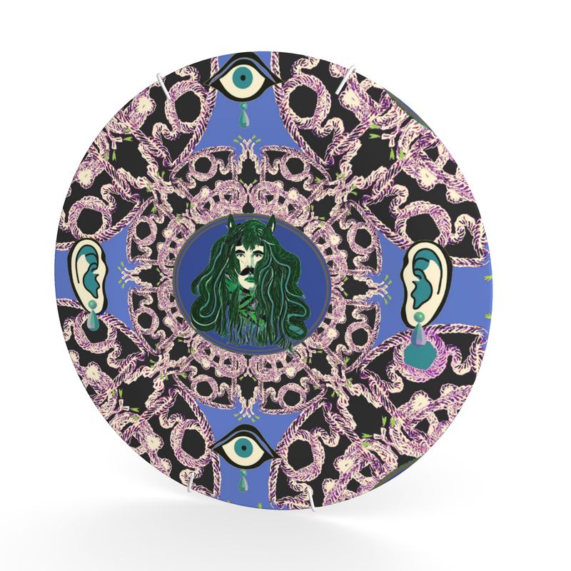 Decorative Plate in creatures horse hair  violet