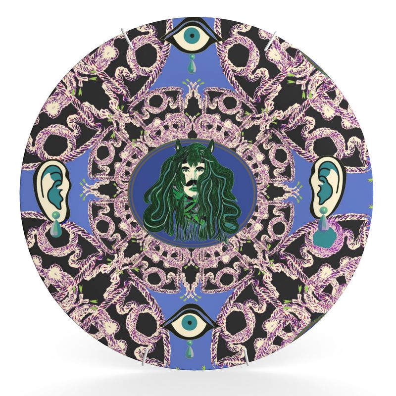 Decorative Plate in creatures horse hair  violet