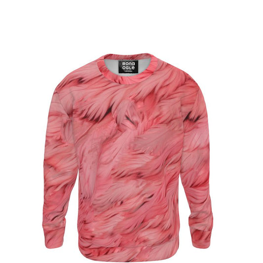 Sweatshirt in  pink fuff feathers