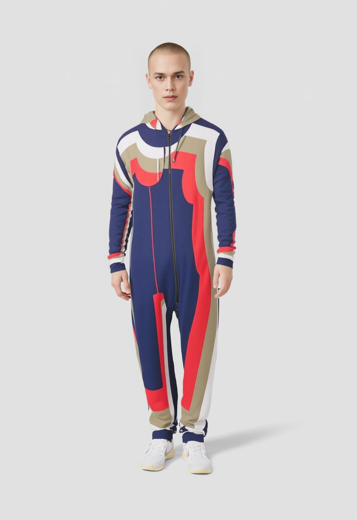 Boiler Suit in 3D wonky blue