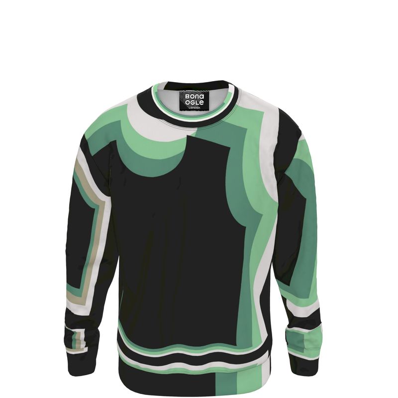 Sweatshirt in wonky 3d green