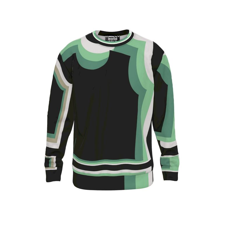 Sweatshirt in wonky 3d green