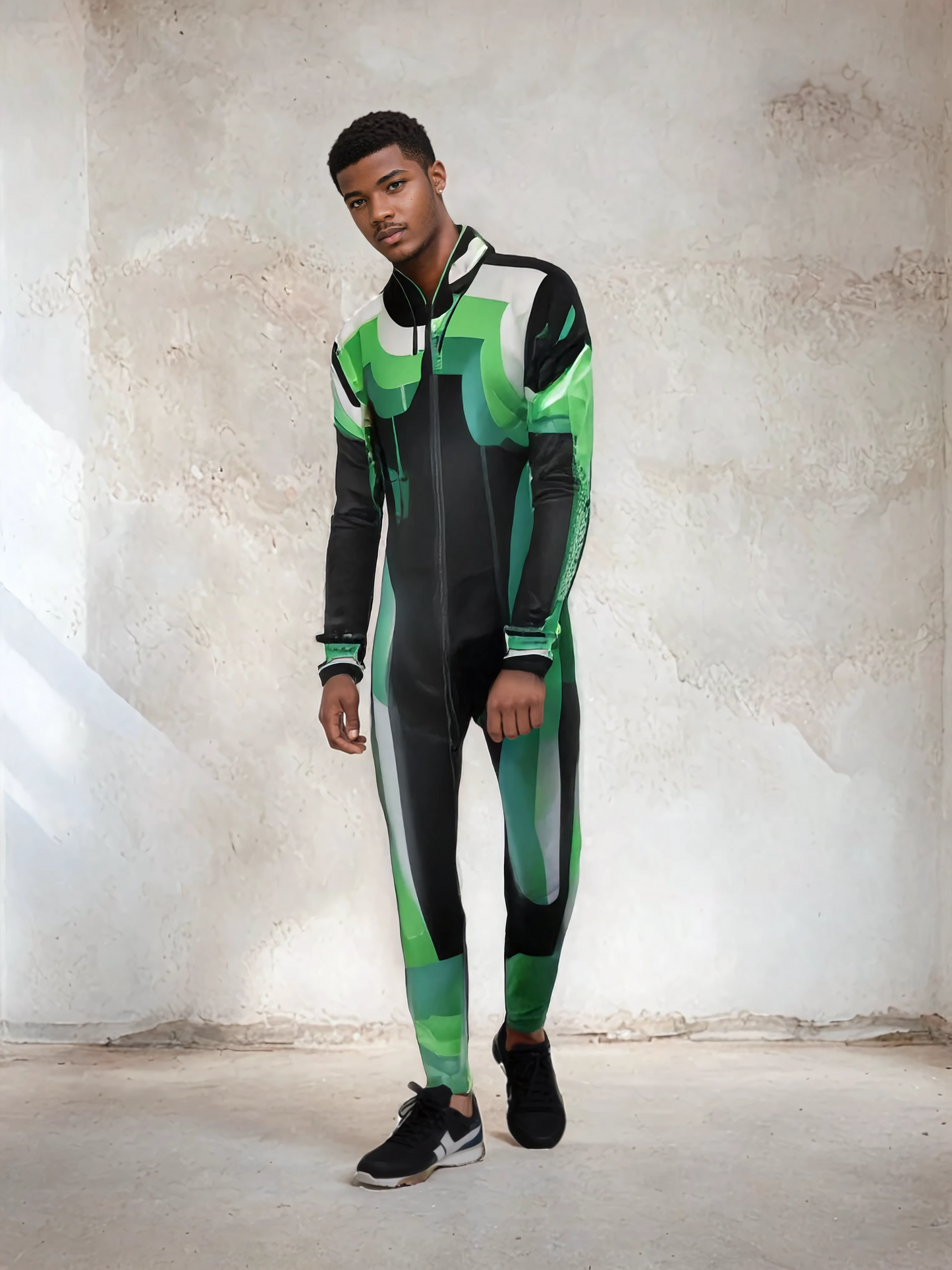 Boiler suit in 3D wonky green