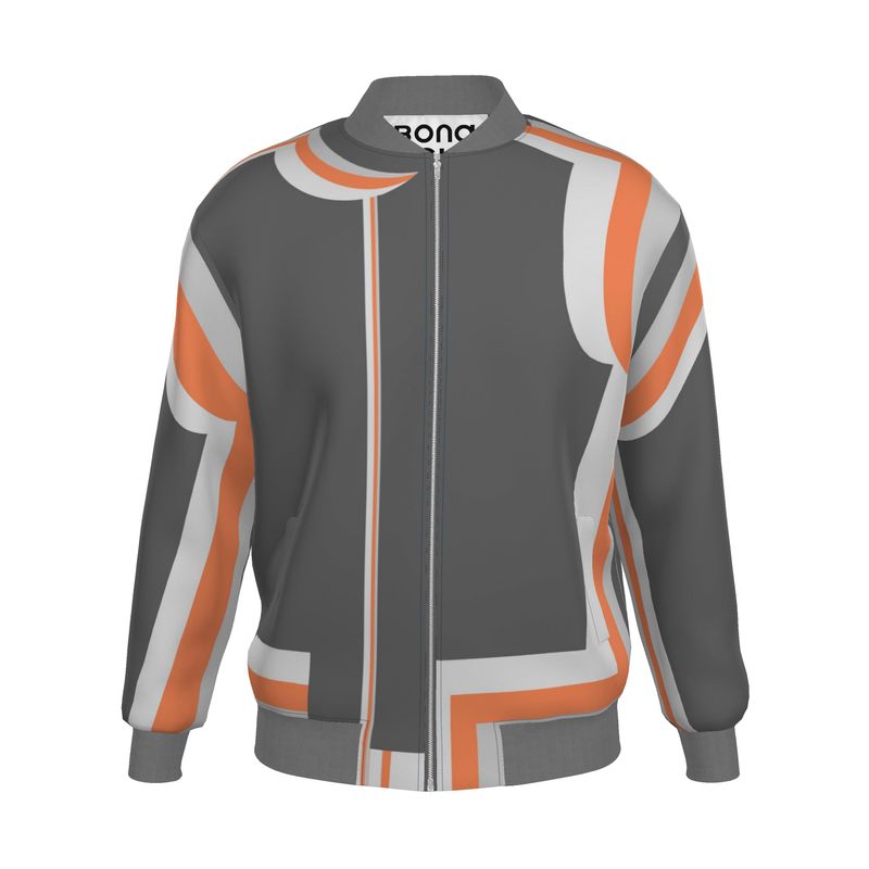 Bomber Jacket in 3D Wonky Gray Coral