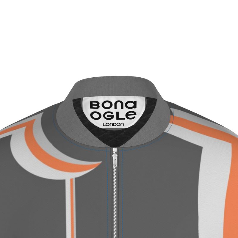 Bomber Jacket in 3D Wonky Gray Coral