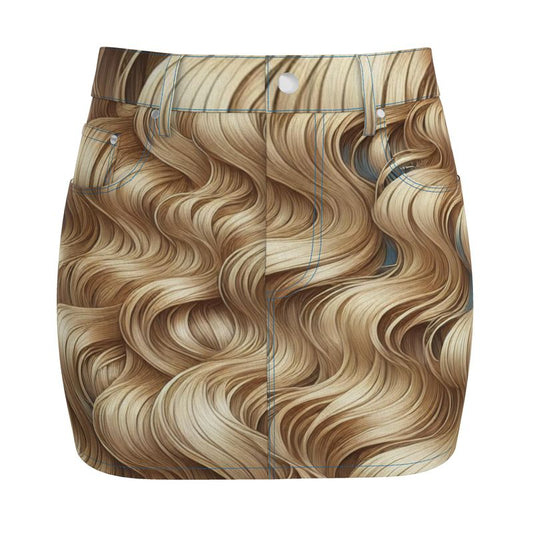 Denim Mini Skirt in Riah Blonde