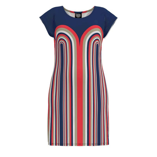 Tunic T-Dhirt Dress in Double Arch Blue