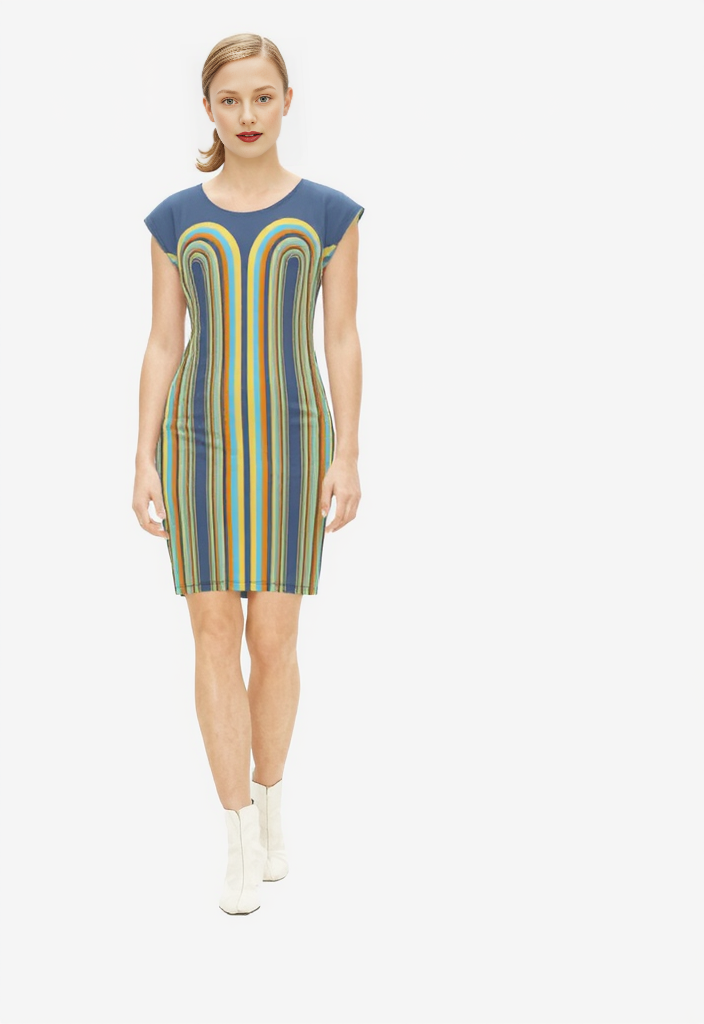 Tunic T Shirt Dress in Double Arches Vivid