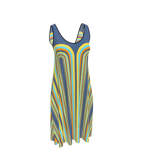 midi dress in double arch vivid