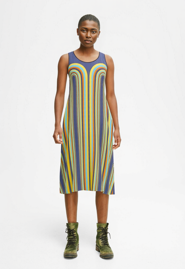 Midi Dress in Double Arch Vivid