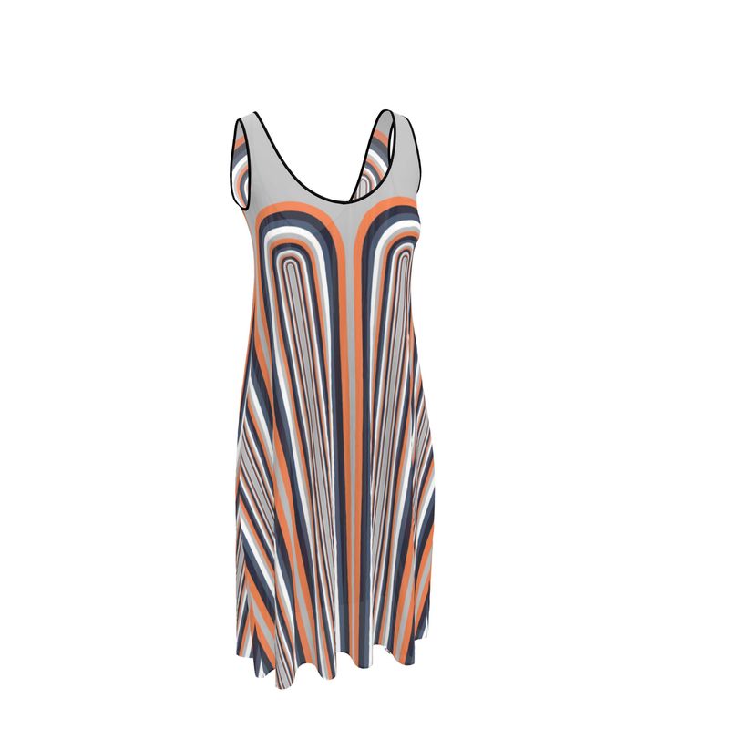 Sleeveless Midi Dress in Double  Arch Gray Coral