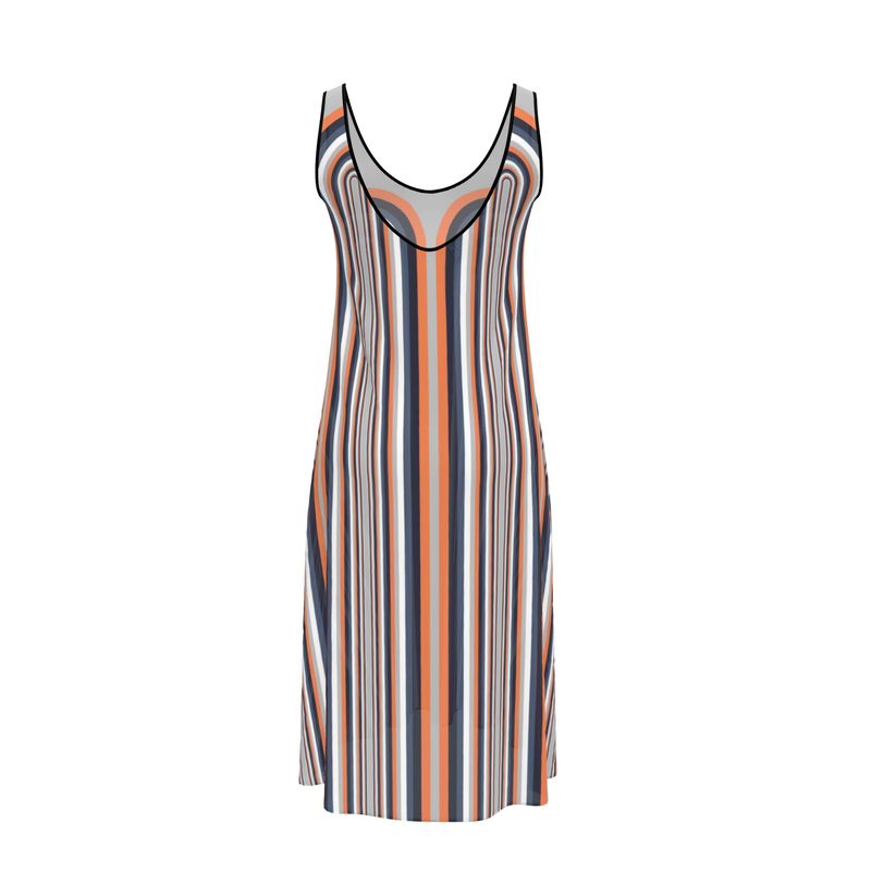 Sleeveless Midi Dress in Double  Arch Gray Coral