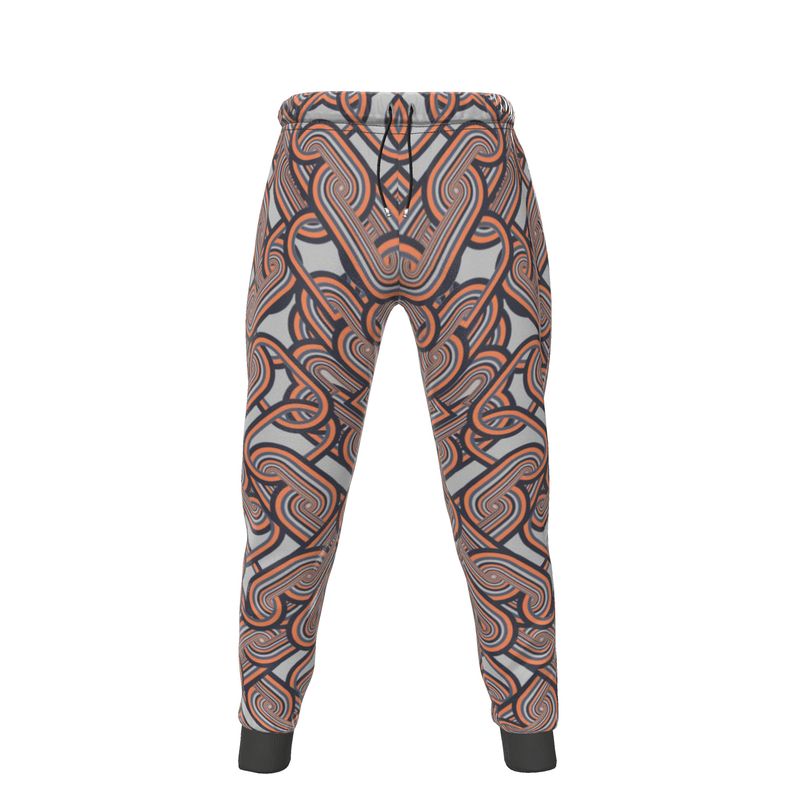 Jogging Bottoms in diagonal chains gray coral