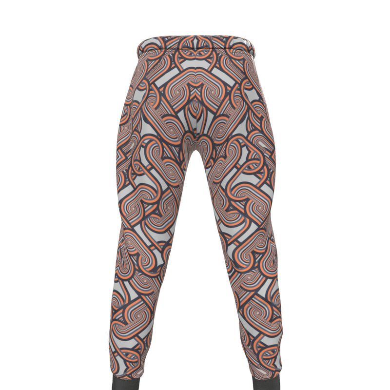 Jogging Bottoms in diagonal chains gray coral