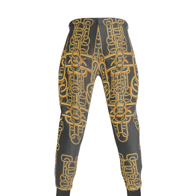 Jogging Bottoms in Diagonal Chains Orange