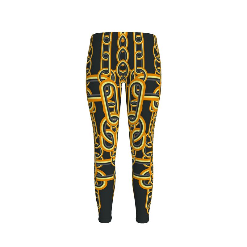 Leggings in Diagonal Chains Orange
