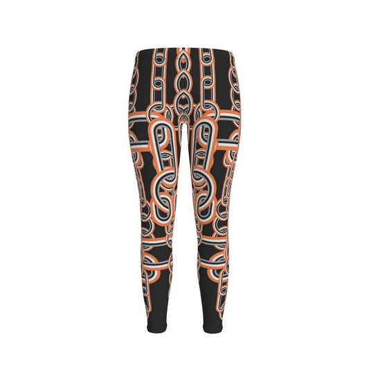 Leggings in Diagonal Chains Grey Coral