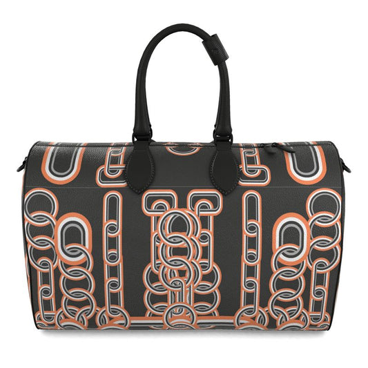 Duffle Bag in Diagonal Chains Orange