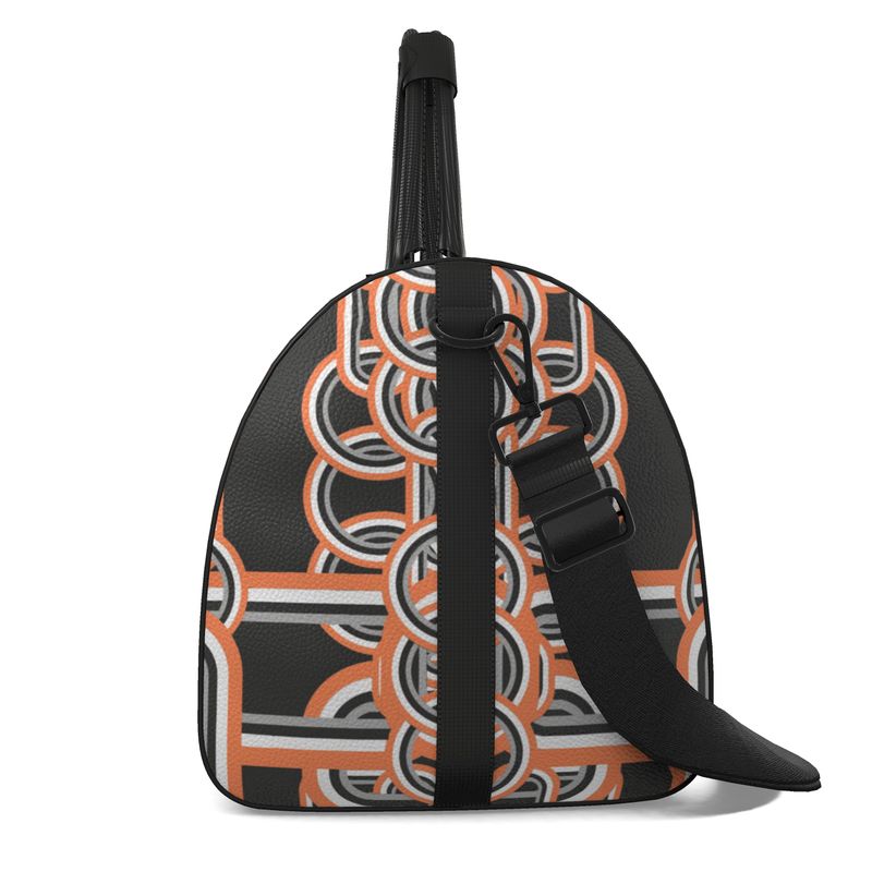 Duffle Bag in Diagonal Chains Orange