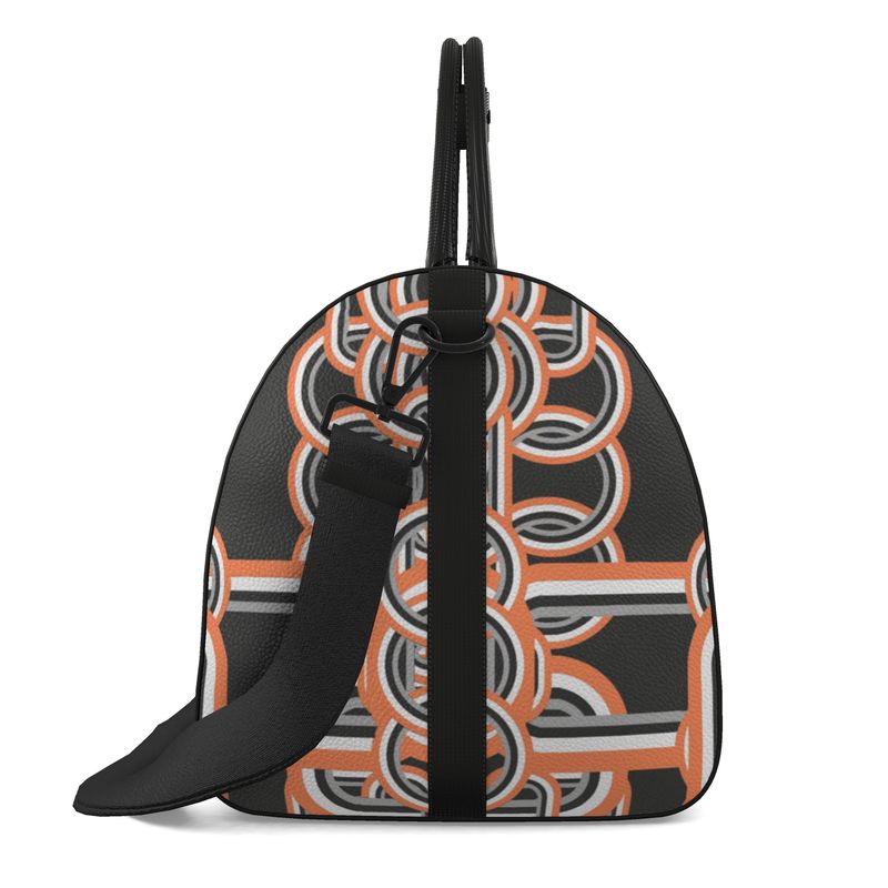 Duffle Bag in Diagonal Chains Orange