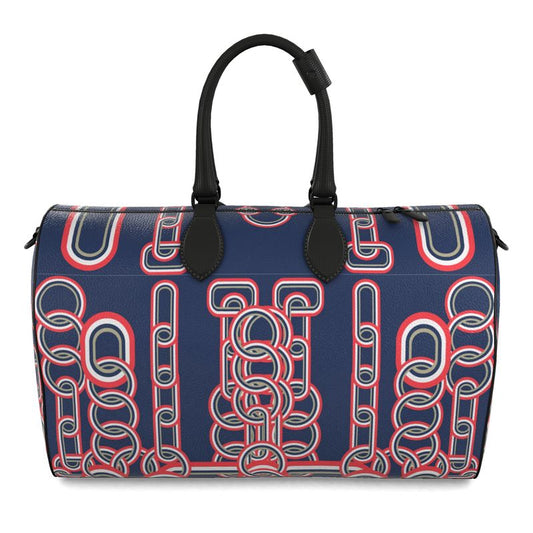 Duffle Bag in Diagonal Chains Blue