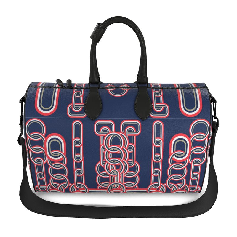 Duffle Bag in Diagonal Chains Blue