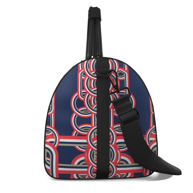 Duffle Bag in Diagonal Chains Blue