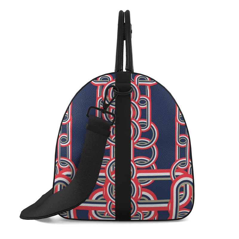 Duffle Bag in Diagonal Chains Blue