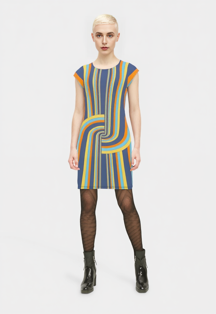Tunic T Shirt Dress in Loop Vivid
