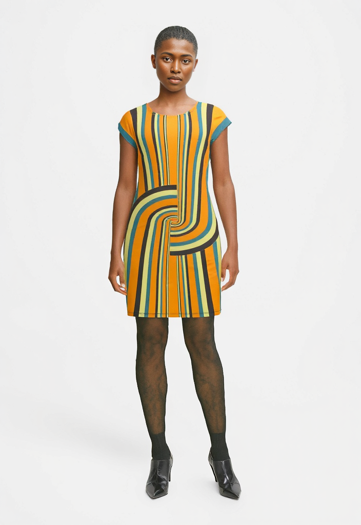 Tunic T Shirt Dress in Loop Orange