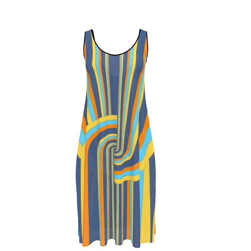 Sleeveless Midi Dress in loop vivid